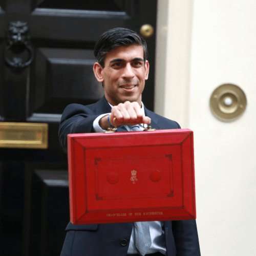 Rishi Sunak with budget briefcase