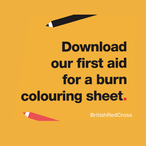 Download our first aid for a burn colouring sheet