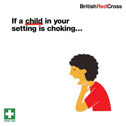 Cartoon first aid choking graphic from the British Red Cross